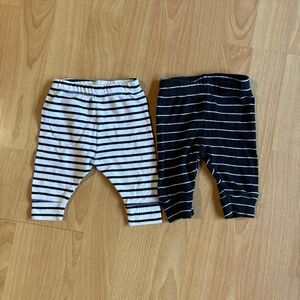 2 striped newborn pants